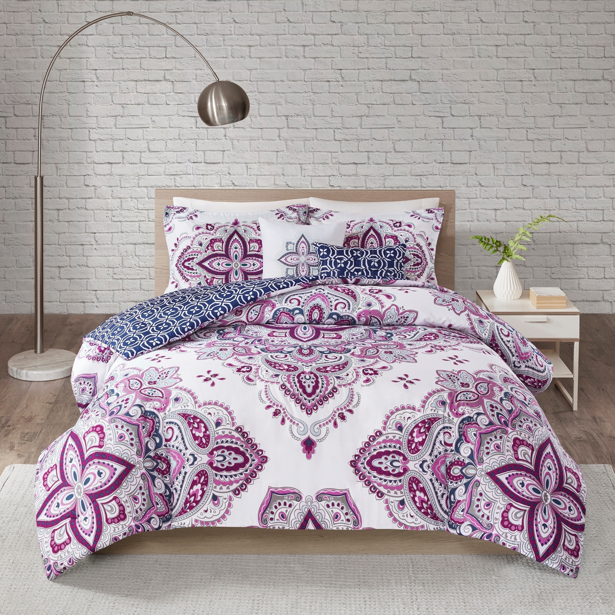 Shop 510 Design Emmi Indigo Purple 5 Piece Reversible Print Duvet