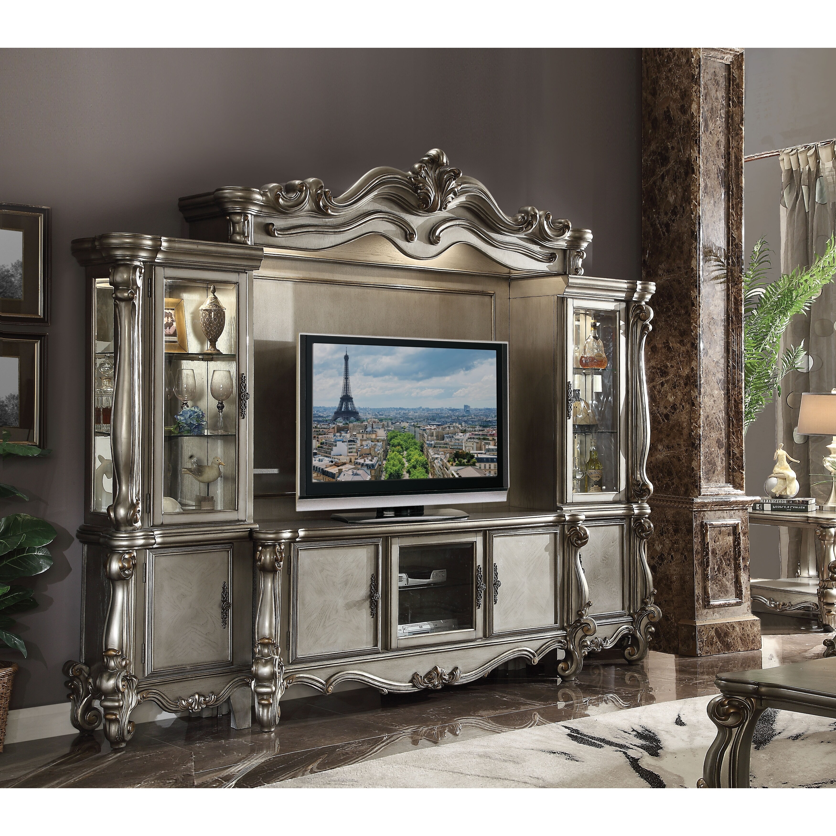 Shop Acme Versailles Tv Console Antique Platinum For Flat