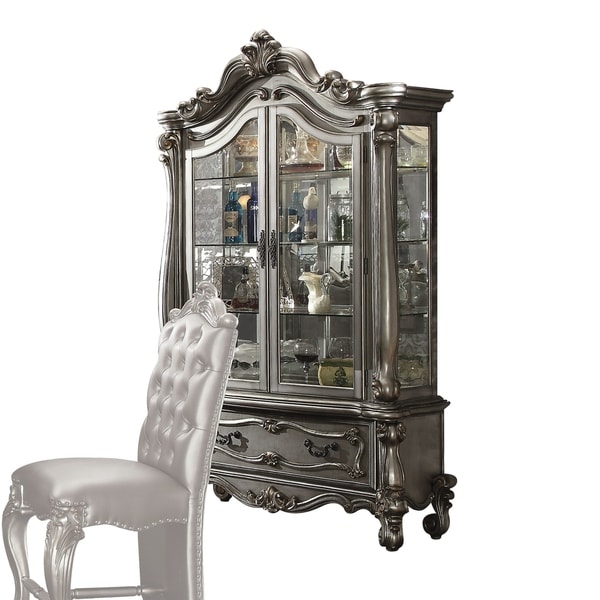 Shop ACME Versailles Curio Cabinet, Antique Platinum (1Set/2Ctn ACME Versailles Curio Cabinet, Antique Platinum (1Set/2Ctn) - Shop ACME Versailles Curio Cabinet, Antique Platinum (1Set/2Ctn