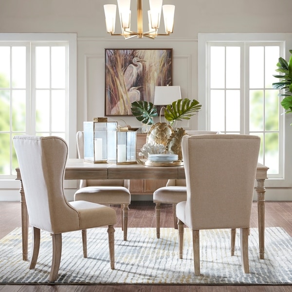 Madison Park Signature Napa Natural Extended Dining Table - 58"(80")w x 39"d x 30"h. Opens flyout.