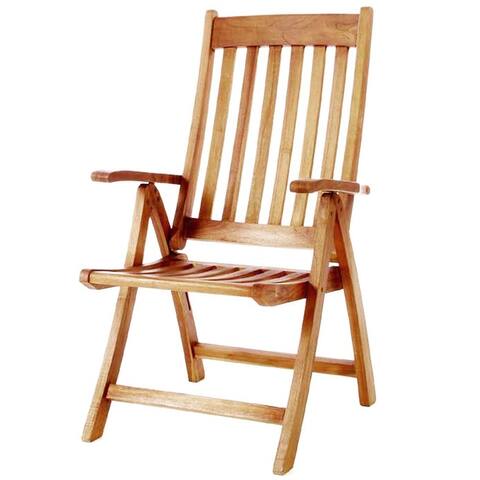 Offex Solid Teakwood Beachside Position Deck Chair