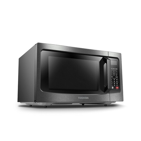 Toshiba 1.5-Cubic Foot Stainless Steel Convection Microwave - Bed