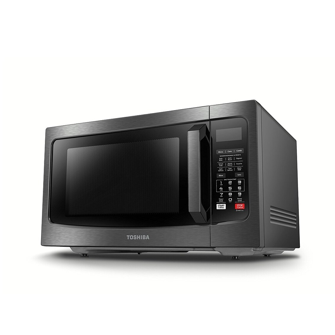 Toshiba 1.5-Cubic Foot Stainless Steel Convection Microwave - Bed
