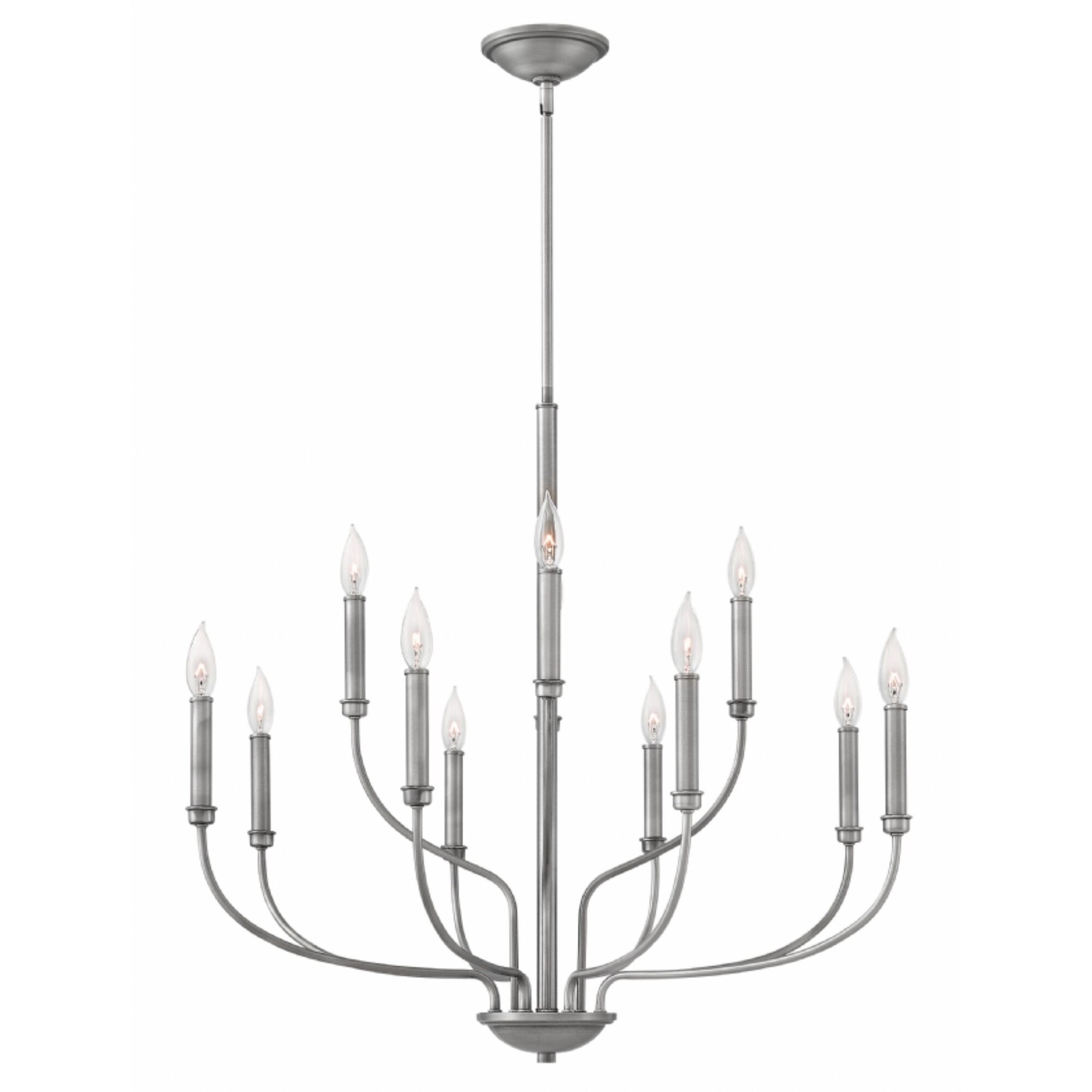 Hinkley Alister 12-Light Chandelier in Antique Nickel - Chandeliers For Bedrooms by Overstock.com