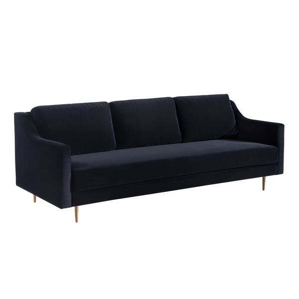 Shop Milan Black Velvet Sofa Free Shipping Today Overstock