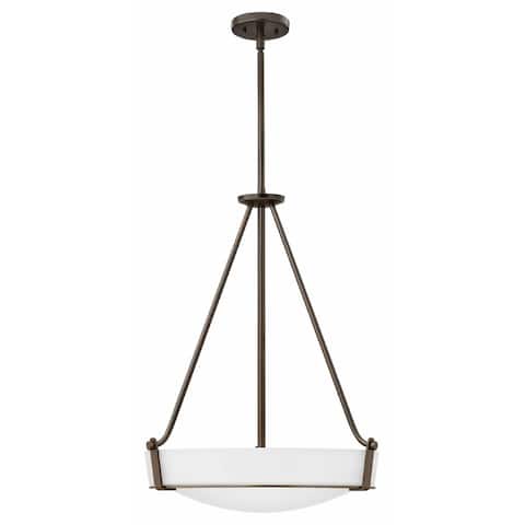 Hinkley Hathaway 4-Light Pendant in Olde Bronze with Etched White