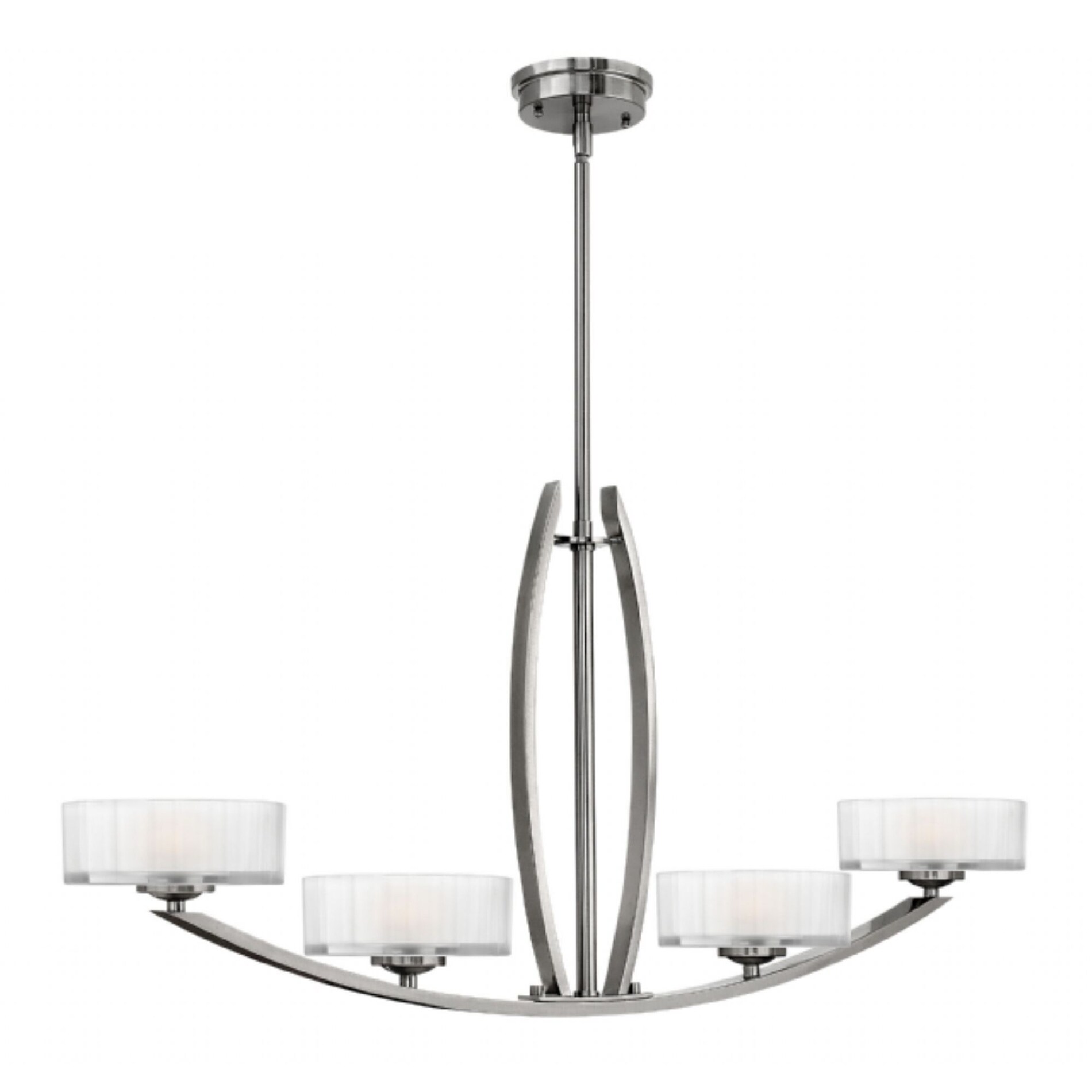 Hinkley Meridian 4-Light Chandelier in Brushed Nickel - Chandeliers For Bedrooms by Overstock.com