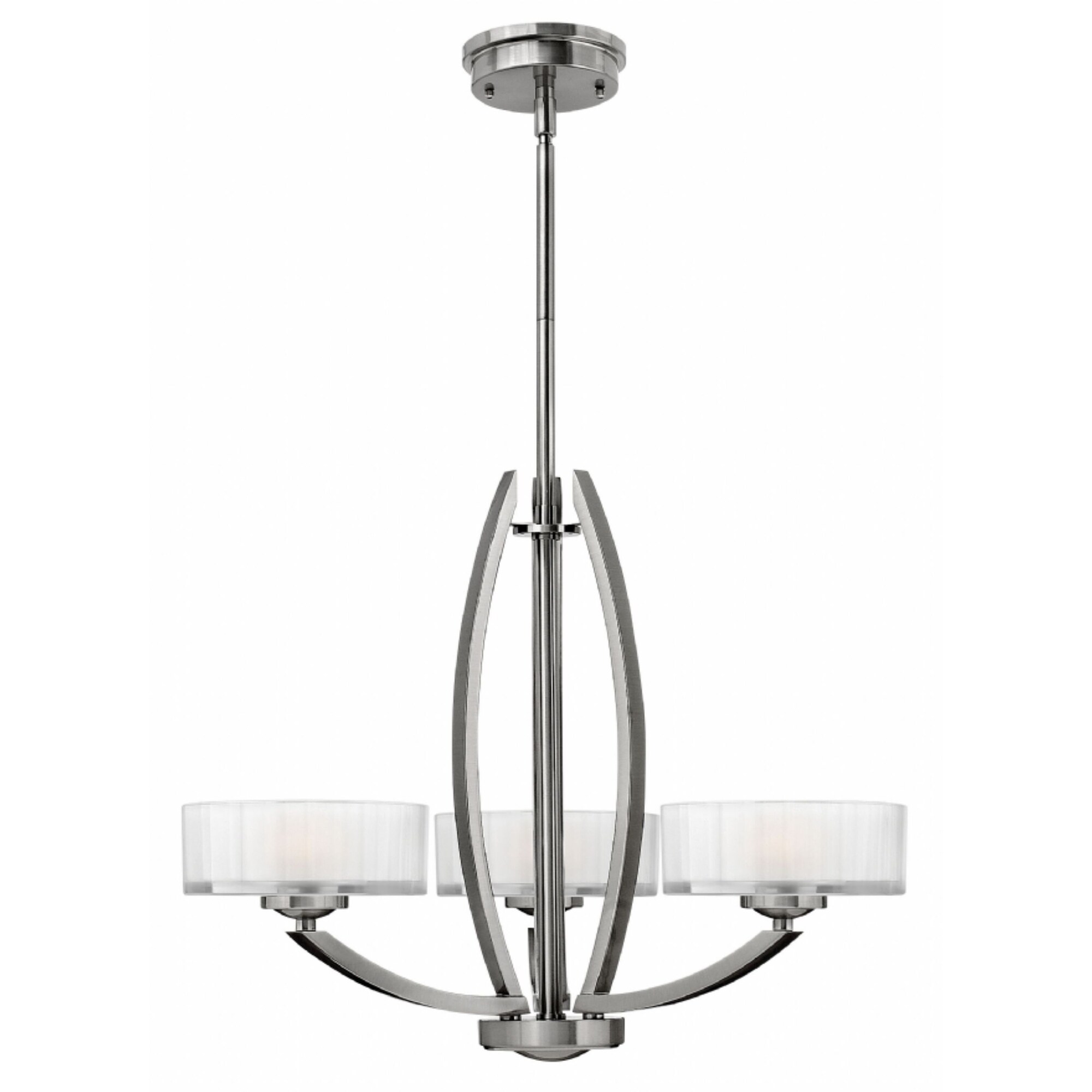 Hinkley Meridian 3-Light Chandelier in Brushed Nickel - Chandeliers For Bedrooms by Overstock.com