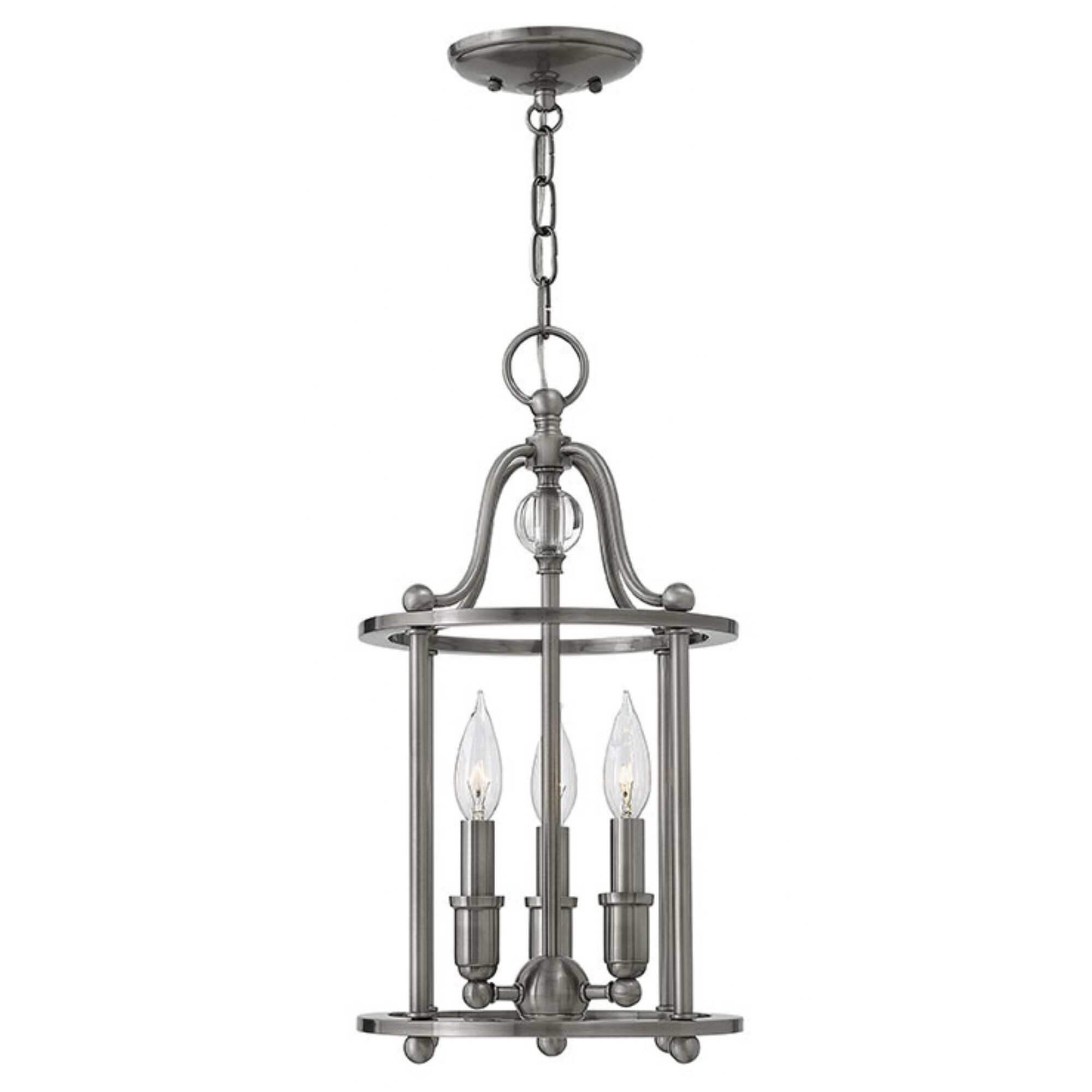 Hinkley Elaine 3-Light Chandelier in Polished Antique Nickel - Chandeliers For Bedrooms by Overstock.com