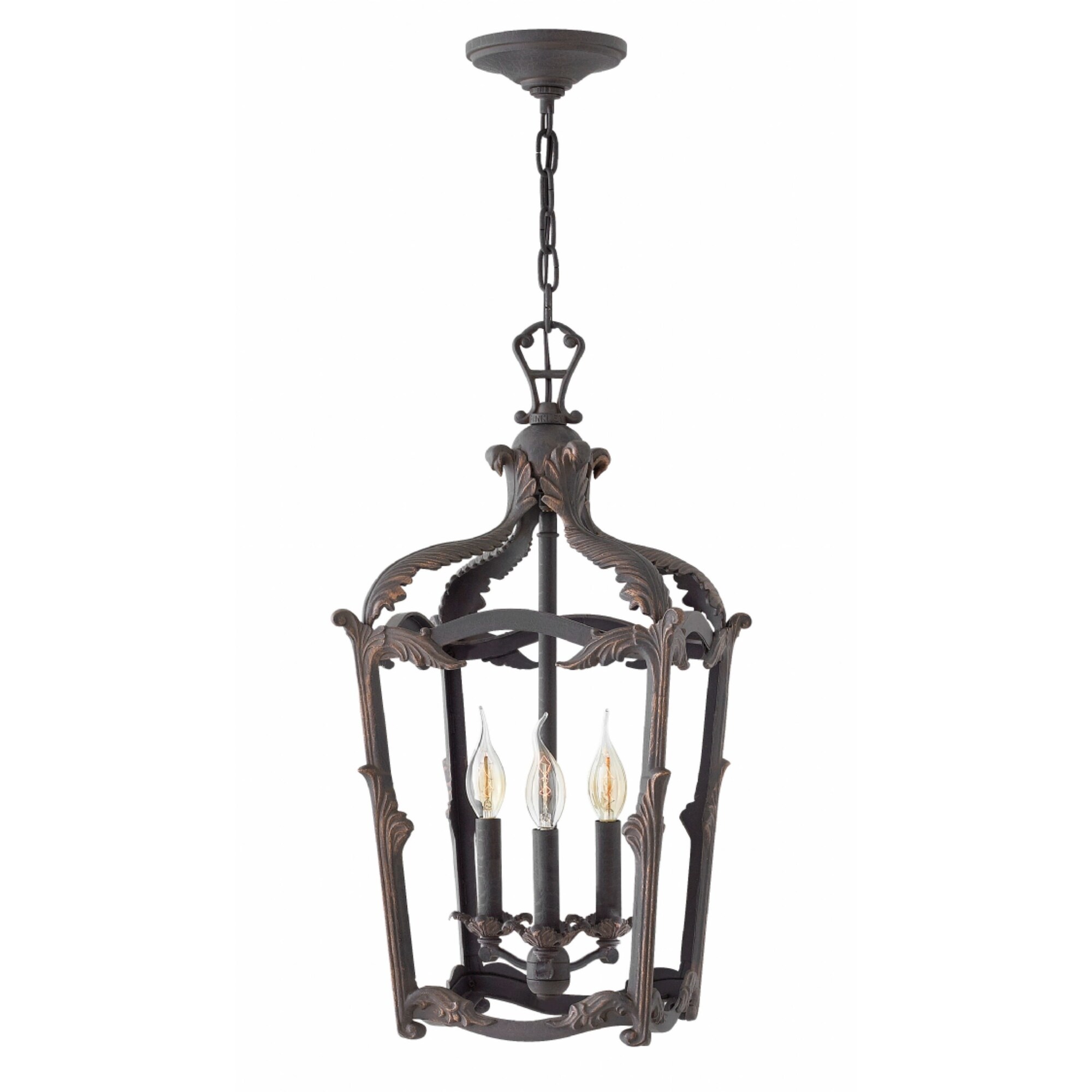 Hinkley Sorrento 3-Light Chandelier in Aged Iron - Chandeliers For Bedrooms by Overstock.com