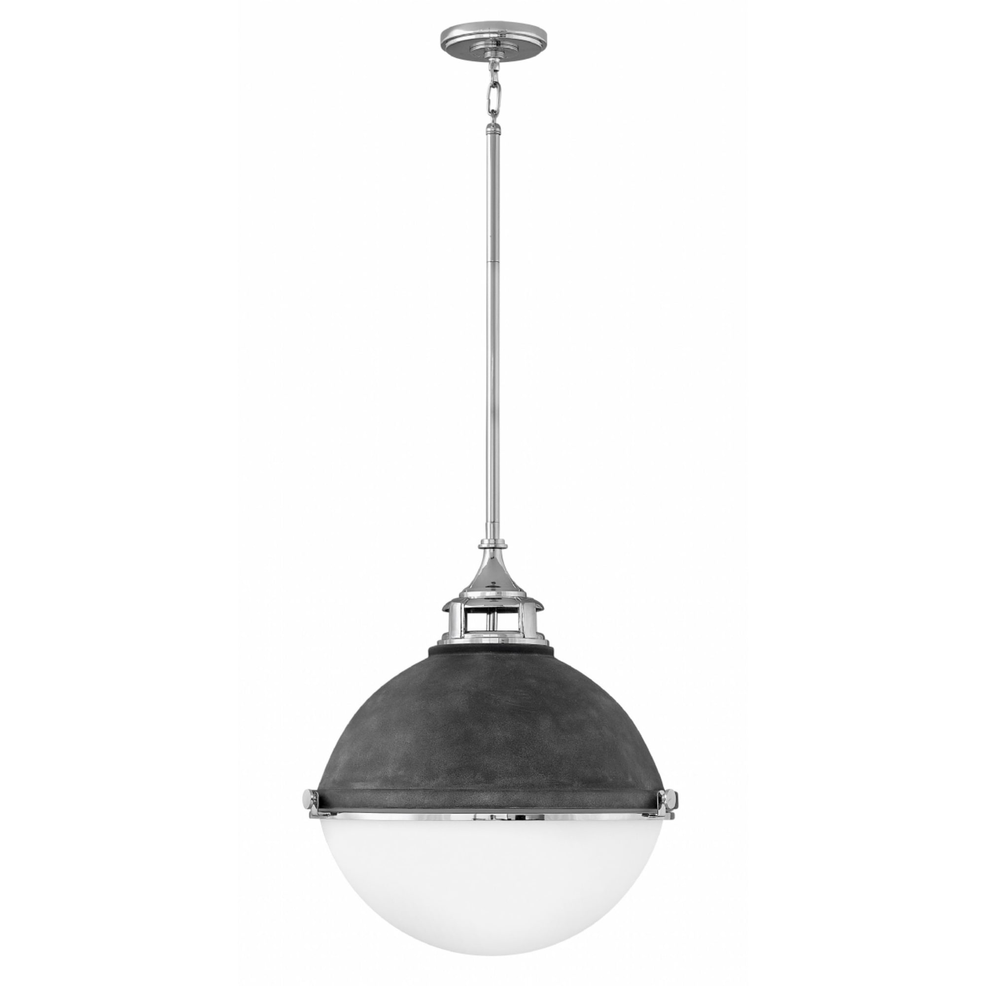 Hinkley Fletcher 2-Light Chandelier in Aged Zinc with Polished Nickel - Chandeliers For Bedrooms by Overstock.com