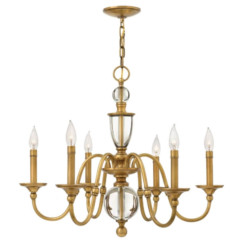 Hinkley Margeaux 8 Light Chandelier in Vintage Brass Hinkley Margeaux 8 Light Chandelier in Vintage Brass