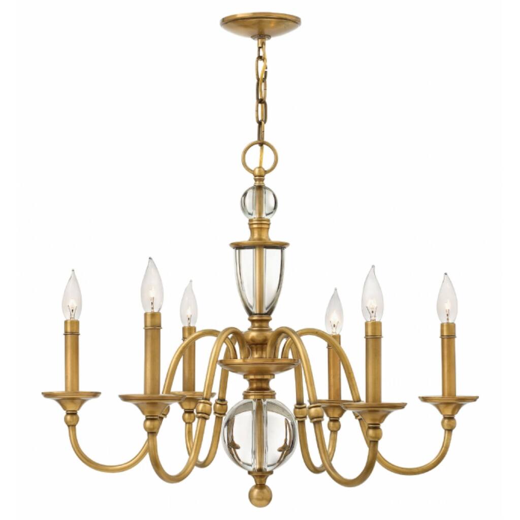 Hinkley Eleanor 6-Light Chandelier in Heritage Brass