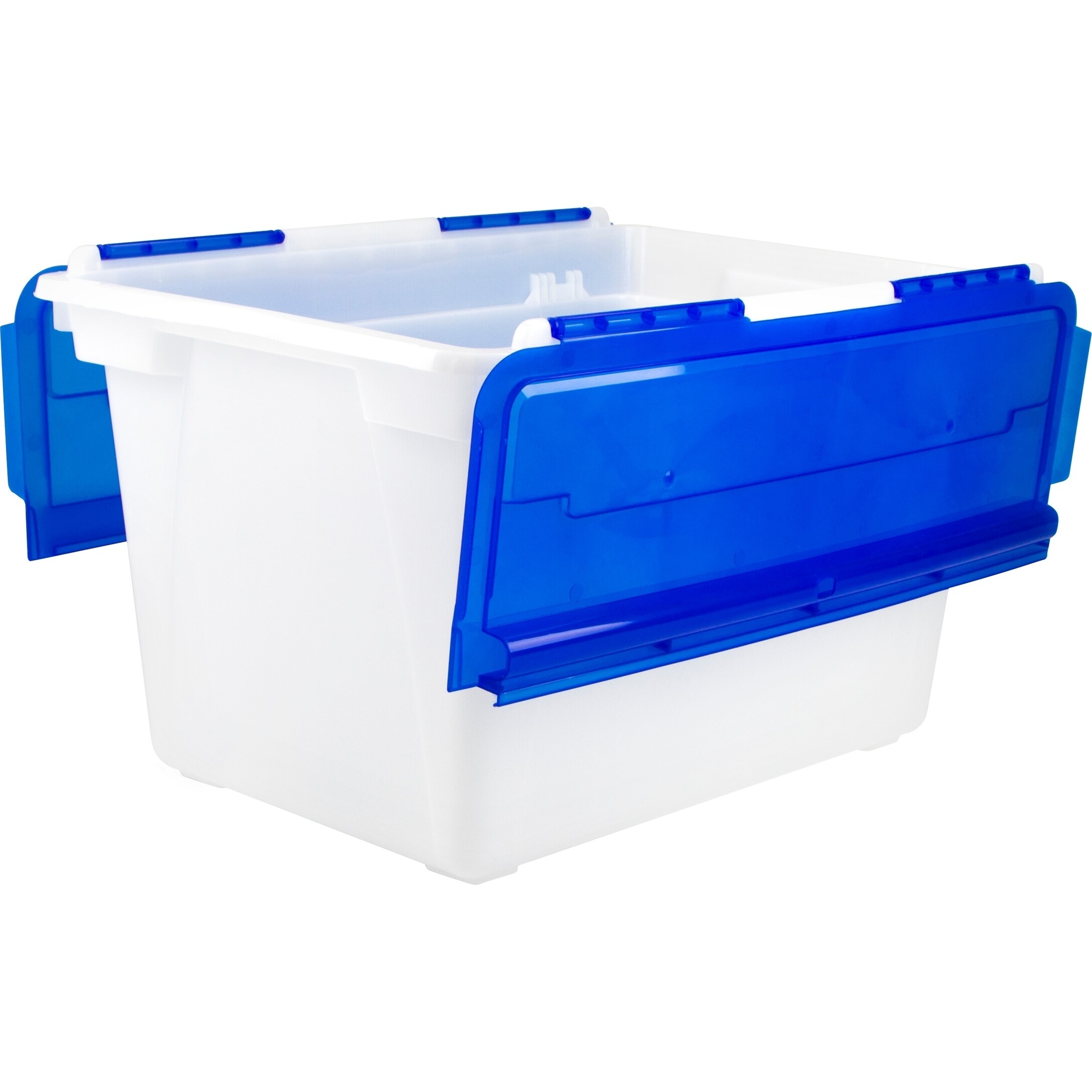 Storex Flip Top Tote /12 Gallon& 45 L/ Frost-Blue (4 units/pack) - Bed Bath  & Beyond - 21622260