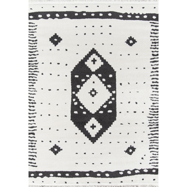 Momeni Monaco Polyester and Polypropylene Machine Made Ivory Area Rug - 3'3" x 5'