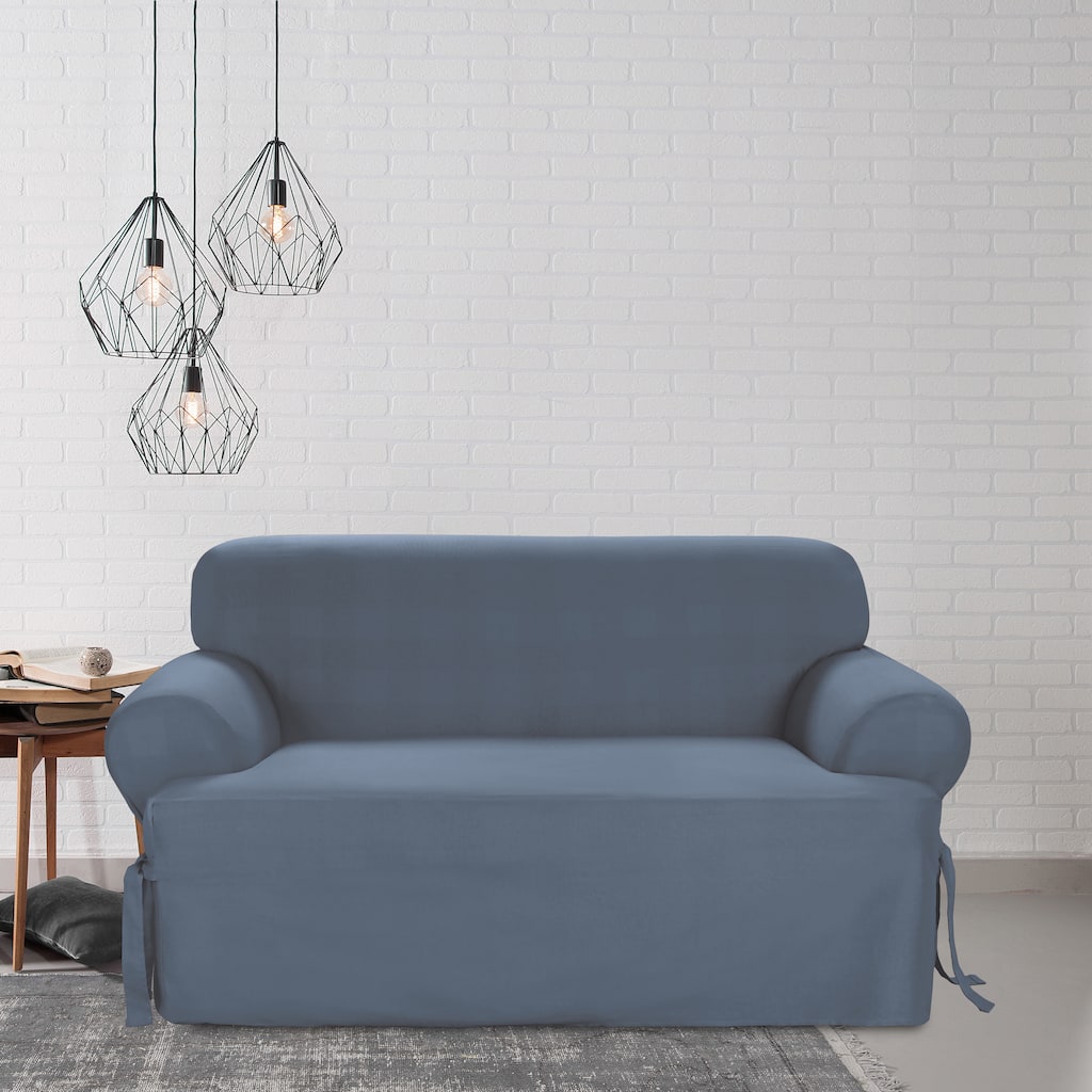 Sure Fit Cotton Classic T-cushion Loveseat Slipcover