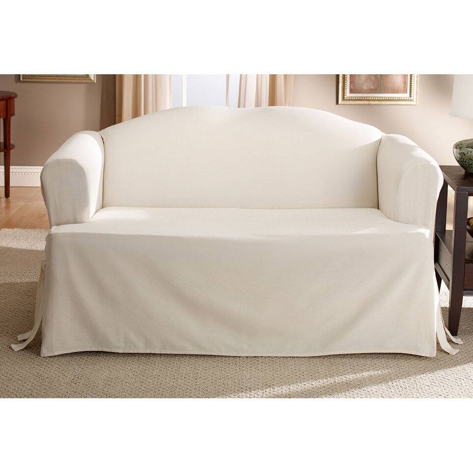 Sure Fit Cotton T-cushion Sofa Slipcover