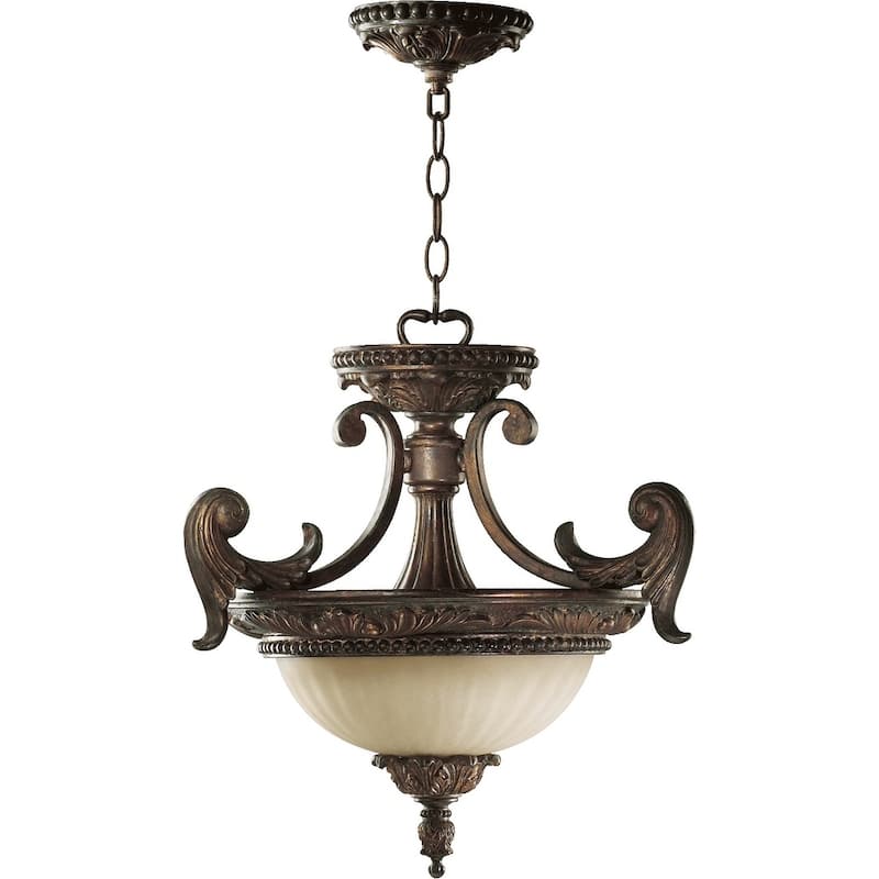 Madeleine Corsican Gold and Antique Amber 2-light Pendant