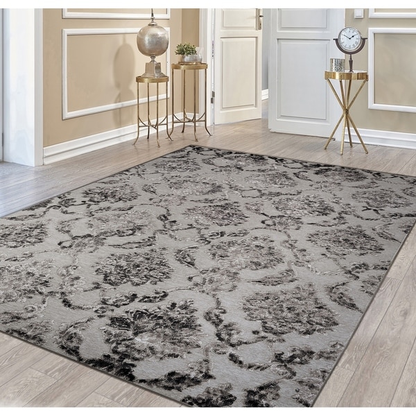 Geil Finca Grey-Black Area Rug - 7'10" x 11'2"