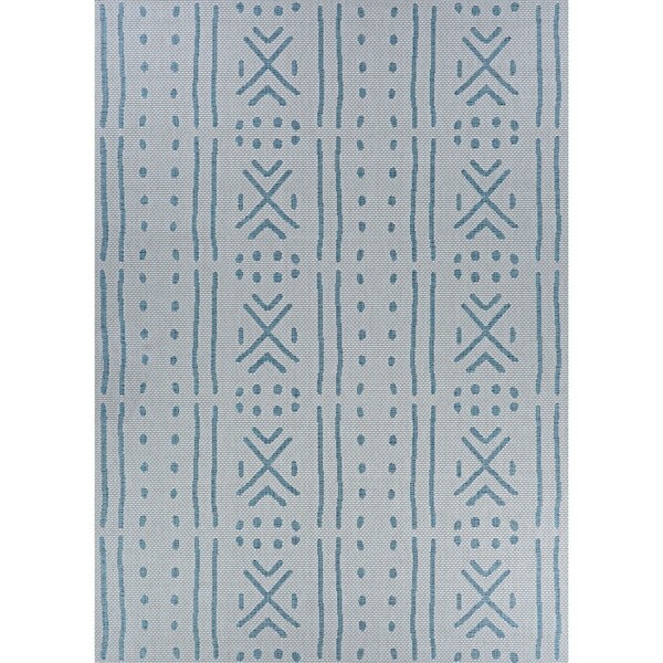 Jagher Nairobi Teal Indoor/Outdoor Area Rug - 2' x 3'7"