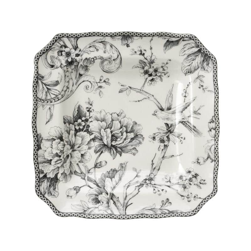 222 Fifth Adelaide Grey 16 Piece Dinnerware Set, Service for 4