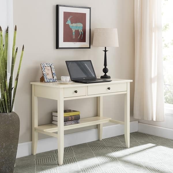 Shop Sutton Writing Desk With Charging Station In Antique White