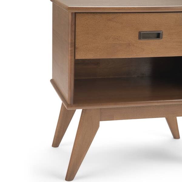 Shop Wyndenhall Tierney Solid Hardwood 24 Inch Wide Mid Century Modern Bedside Nightstand Table Overstock 21631987 Walnut Brown