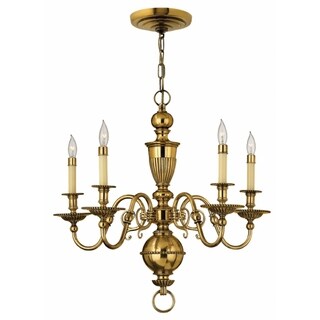 Hinkley Cambridge 5-Light Chandelier in Burnished Brass