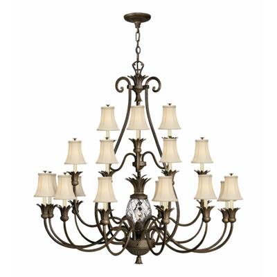 Hinkley Plantation 21-Light Chandelier in Pearl Bronze