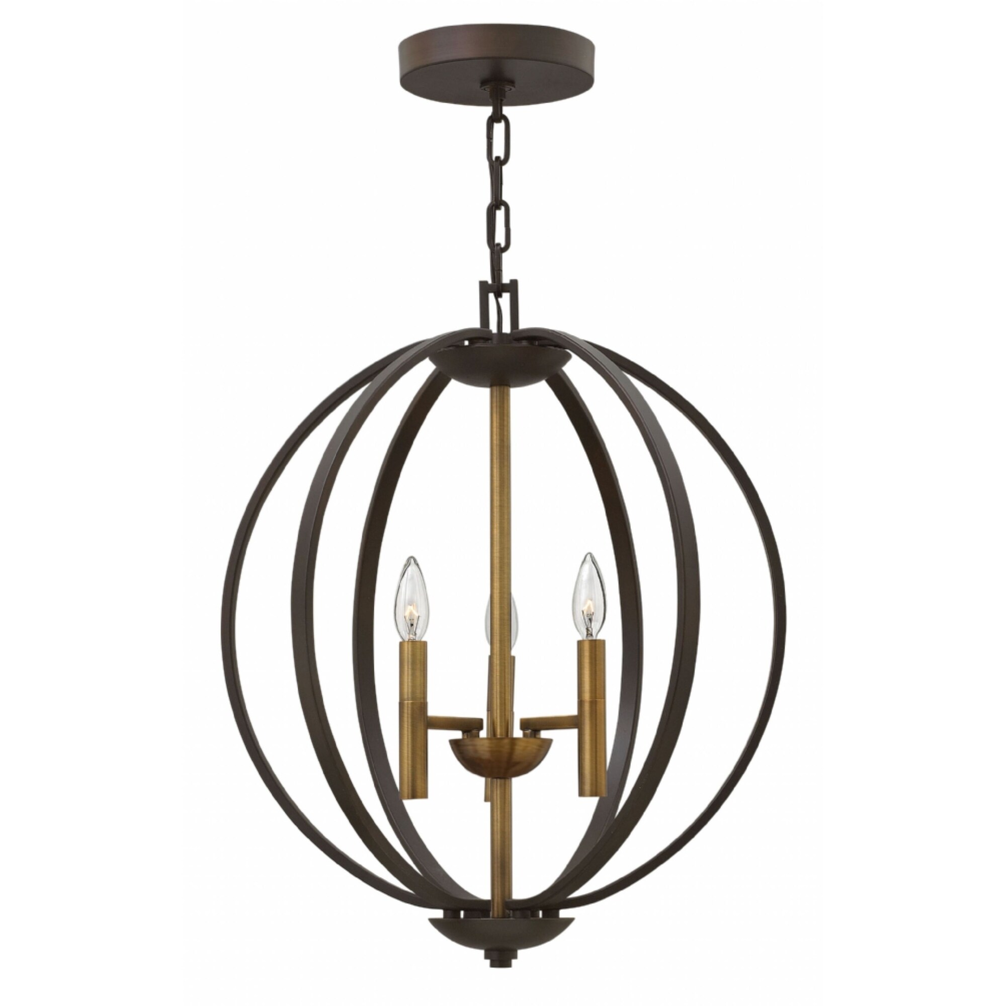 Hinkley Euclid 3-Light Chandelier in Spanish Bronze - Chandeliers For Bedrooms by Overstock.com
