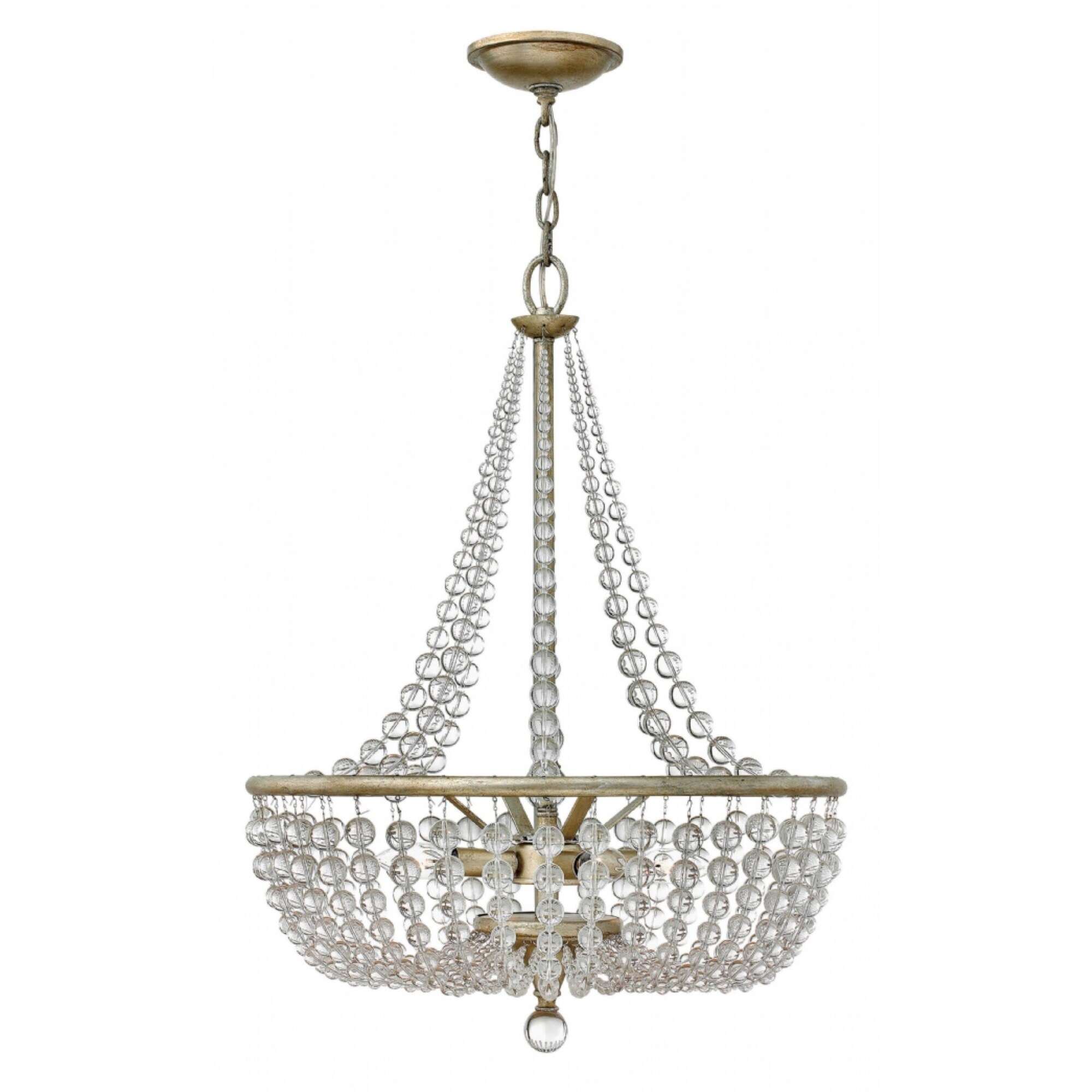 Fredrick Ramond Caspia 4-Light Chandelier in Silver Leaf - Chandeliers For Bedrooms by Overstock.com
