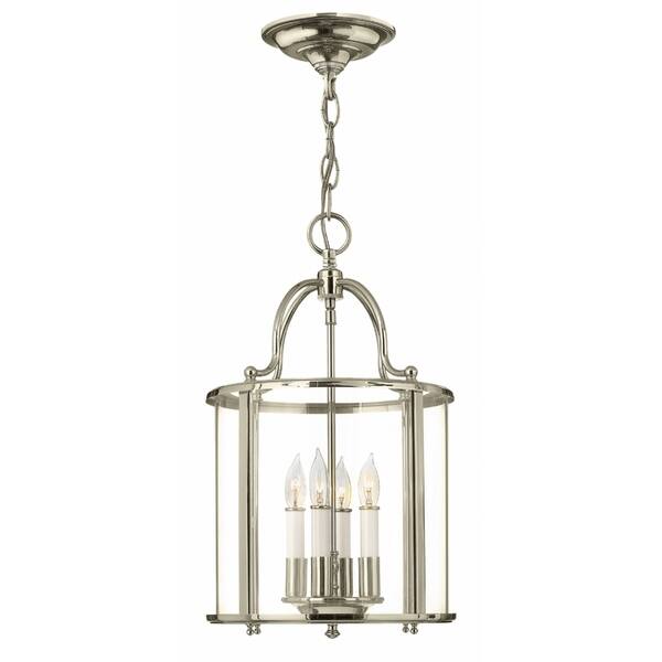 slide 1 of 1, Hinkley Gentry 4-Light Chandelier in Polished Nickel