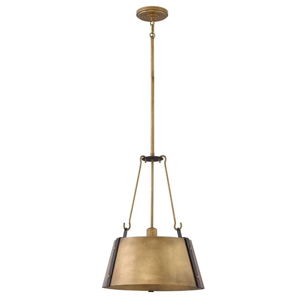 Hinkley Cartwright 1-Light Chandelier in Rustic Brass