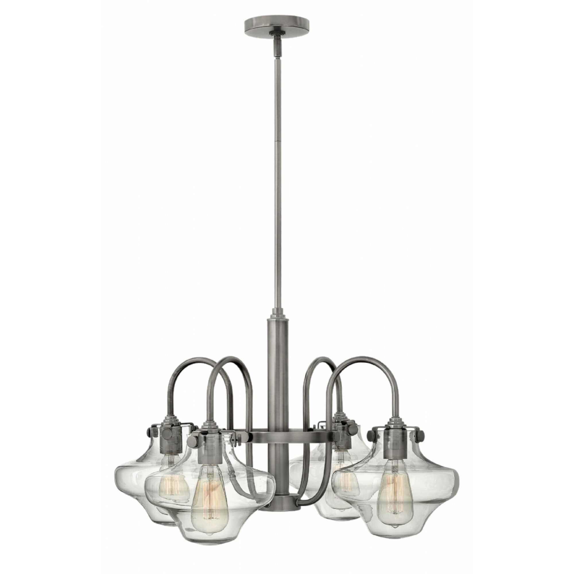 Hinkley Congress 4-Light Chandelier in Antique Nickel - Chandeliers For Bedrooms by Overstock.com