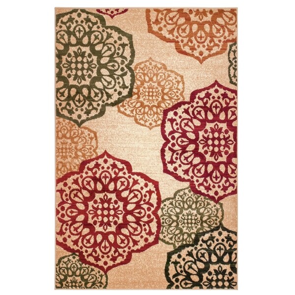Summit Beige Ball Design Area Rug - 22" x 7'