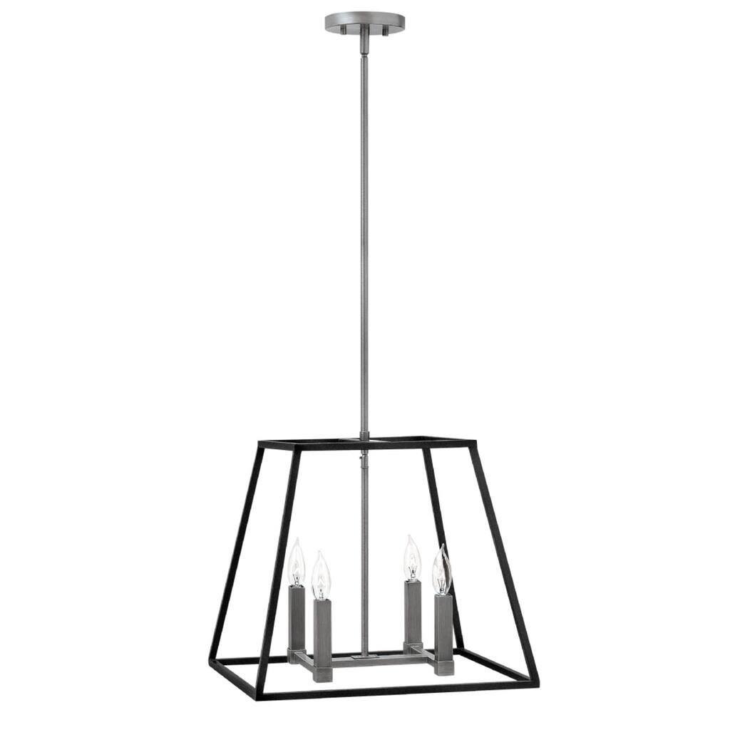 Hinkley Fulton 4-Light Pendant in Aged Zinc