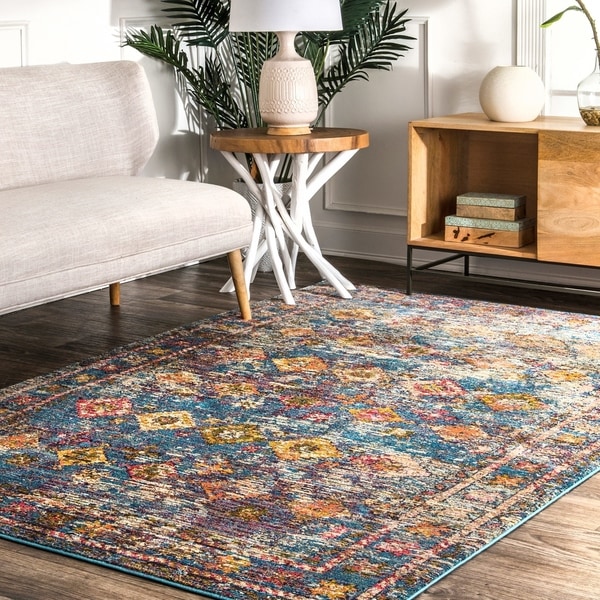 Shop nuLOOM Blue Aztec Rustic Chic Ombre Print Area Rug - On Sale ...