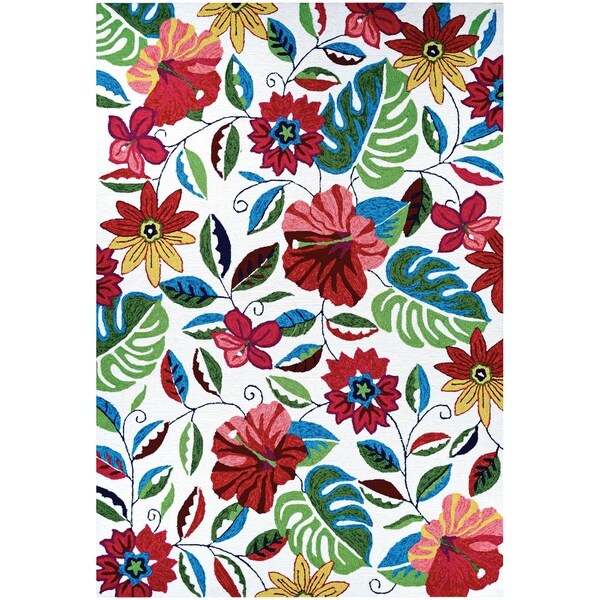 Wiltshire Hibiscus Fern Ivory Indoor Outdoor Area Rug 8 X 11 Wiltshire Hibiscus Fern Ivory Indoor Outdoor Area Rug 8 X27
