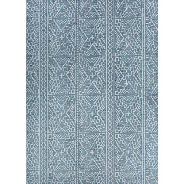 Jagher Maputo Teal Indoor/Outdoor Area Rug - 7'6" x 10'9"
