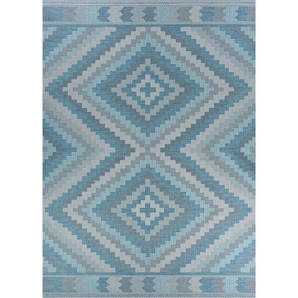 Jagher Tripoli Teal Indoor/Outdoor Area Rug - 7'6" x 10'9"