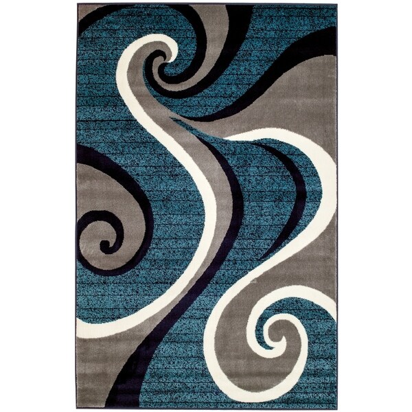 Summit Navy Blue Swirl Area Rug - 22" x 7'