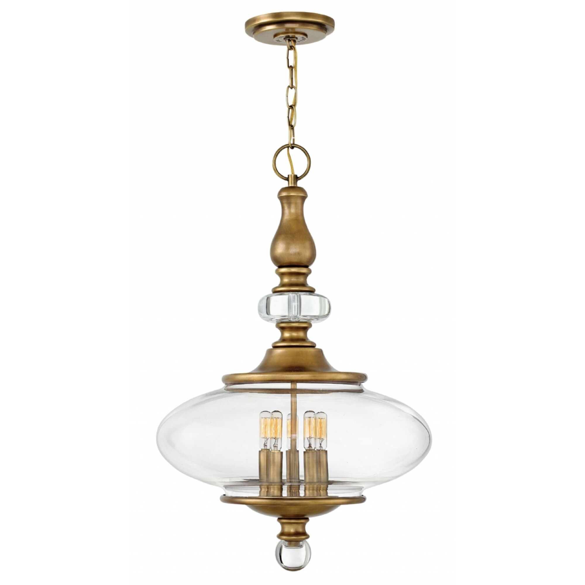 Hinkley Wexley 5-Light Chandelier in Heritage Brass - Chandeliers For Bedrooms by Overstock.com