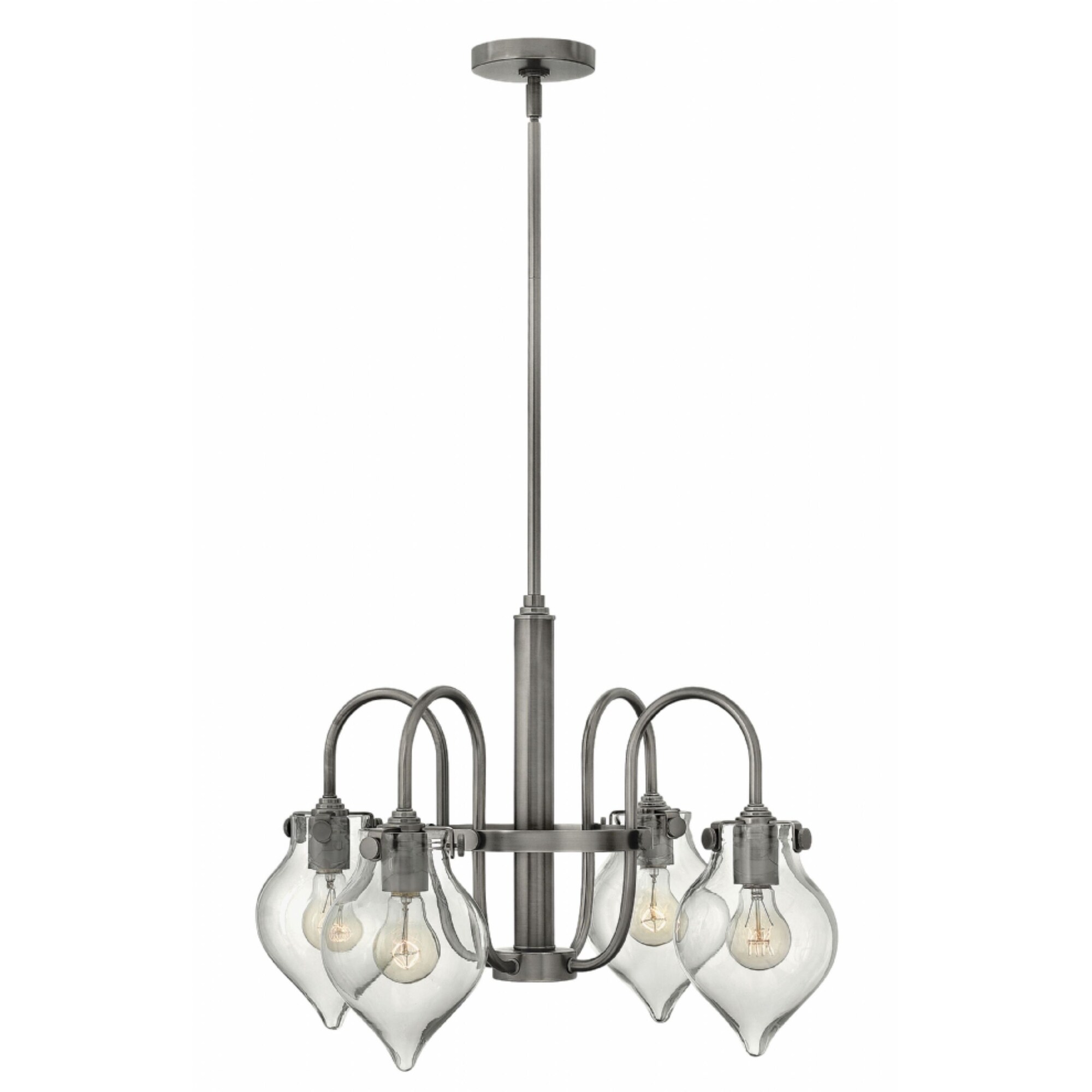 Hinkley Congress 4-Light Chandelier in Antique Nickel - Chandeliers For Bedrooms by Overstock.com