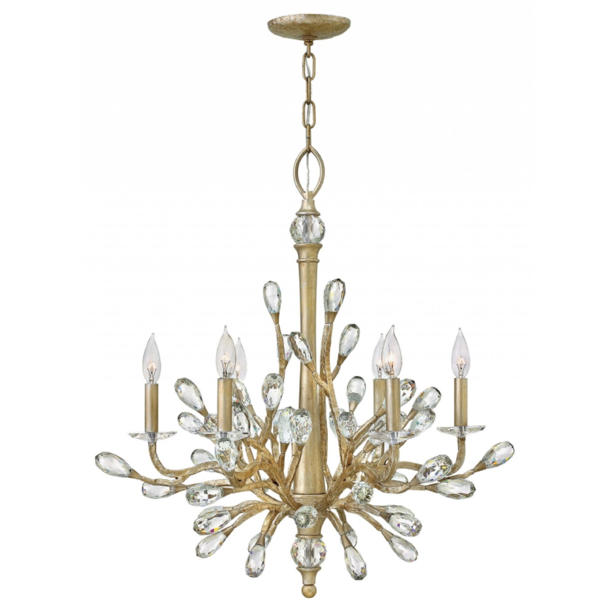 Fredrick Ramond Eve 6-Light Chandelier in Champagne Gold - Chandeliers For Bedrooms by Overstock.com