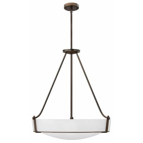 Hinkley Hathaway 5-Light Pendant in Olde Bronze with Etched White