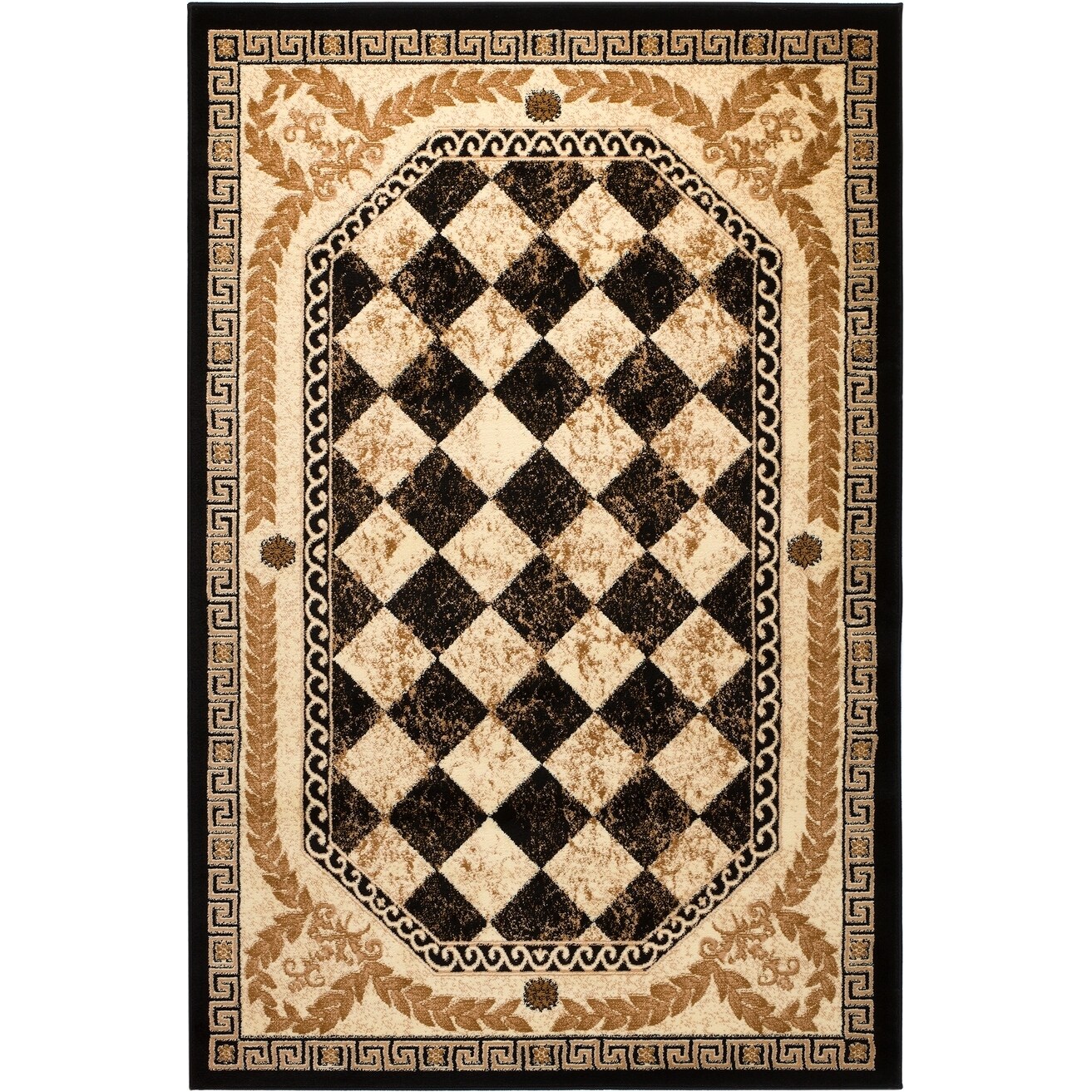 89.5×197 “Black Diamond” ViNTAGE RUG nuLOOM Arlena Distressed Persian Medallion Black 5 ft. x 8