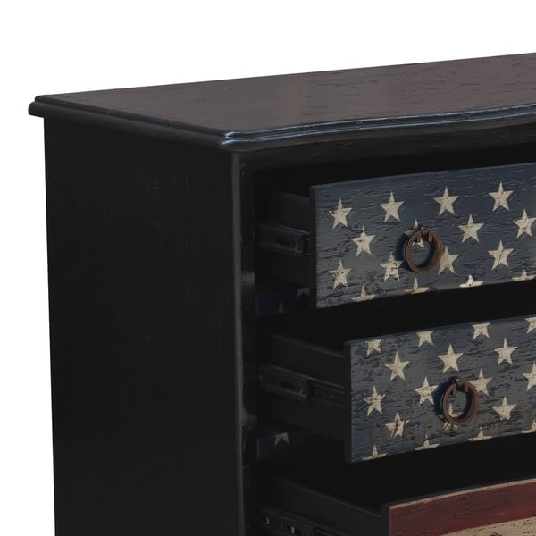 Shop Traditional Styled American Flag Four Drawer Accent Storage
