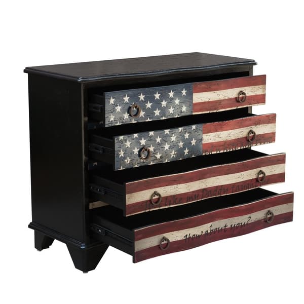 Shop Traditional Styled American Flag Four Drawer Accent Storage