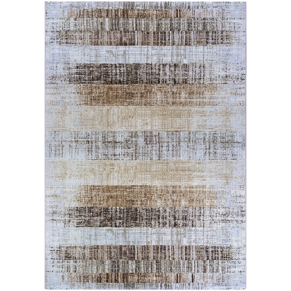 Chapman Faded Stripes Ivory-Brown Area Rug - 7'10" x 11'2"