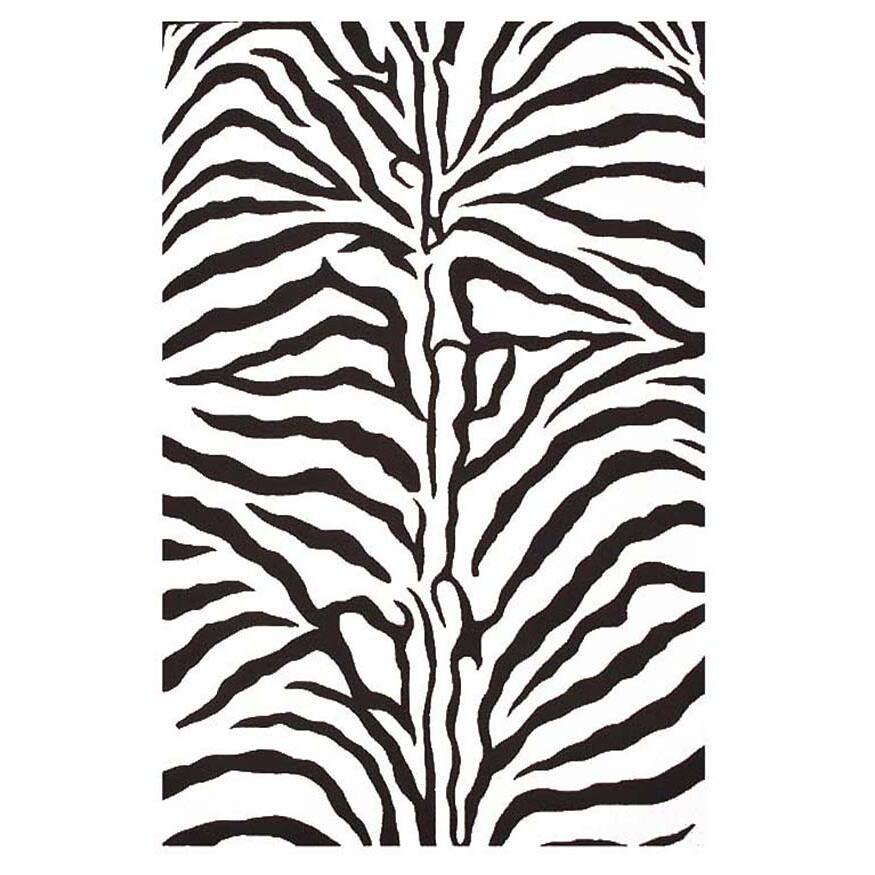 Contemporary Hand-Tufted Zebra-Stripe Wool Rug - 5' x 8'